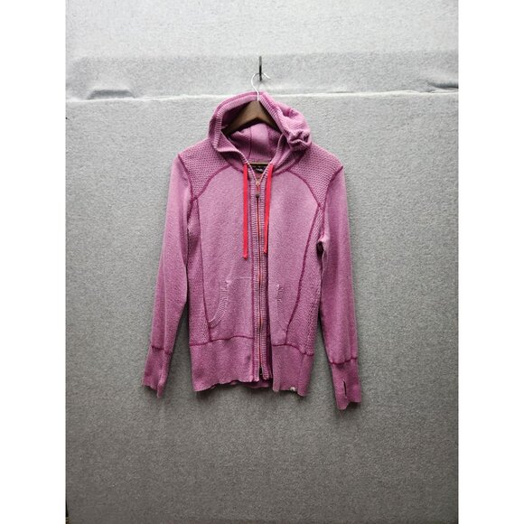 Eddie Bauer Womens Pink Hooded Full-Zip Sweater Knit Jacket With Pockets Size M - Picture 1 of 6